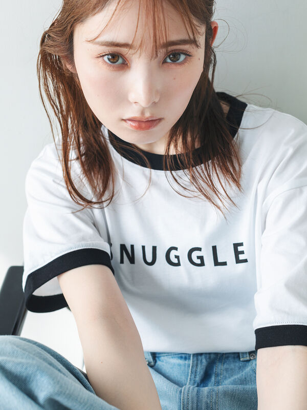 ワンポイントレトロアニマル刺繍リンガーボーダーTシャツ MONO