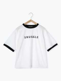 セール】 リンガーロゴプリントTシャツ（オフホワイト/キナリ