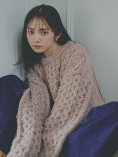 カデュネ　チュールヤーンメッシュニット　ブラック CADUNE（カデュネ）の「チュールヤーンメッシュニット（ニット