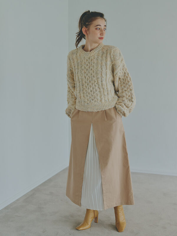 極美品♡ルネ♡ニット×チュールワンピース セール】チュール長袖ワンピース（ワンピース）｜notch.（ノッチ