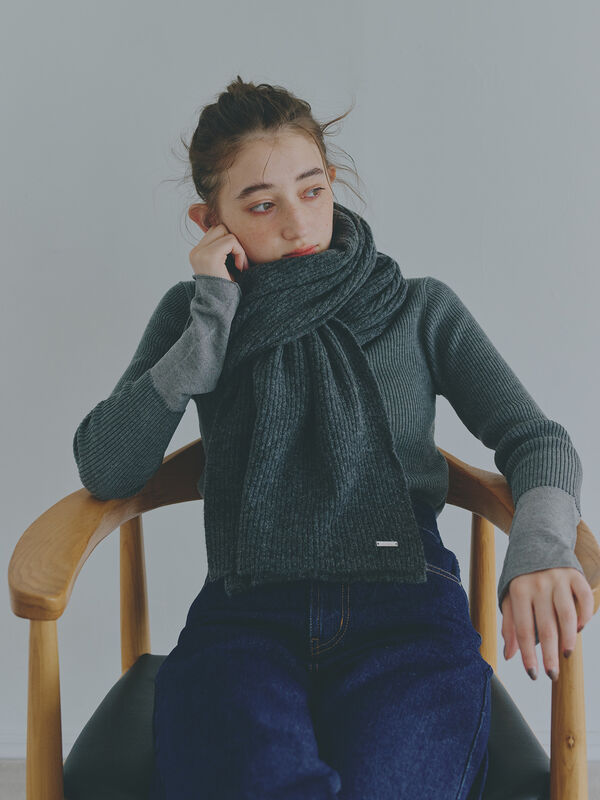TODAYFUL/トゥデイフル】Rib Knit Muffler/リブニットマフラー