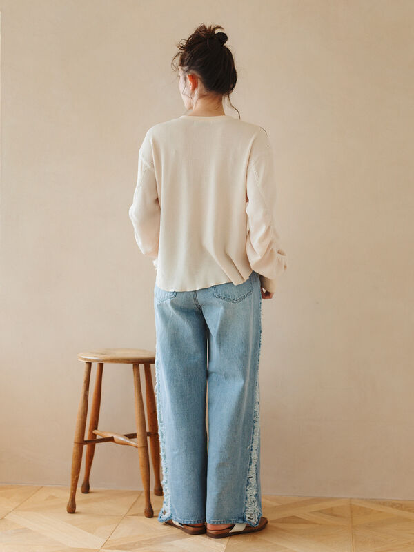 Sakyamuniさま専用 セール】 ダメージデニムパンツ（サックスブルー/ブルー/ボトムス