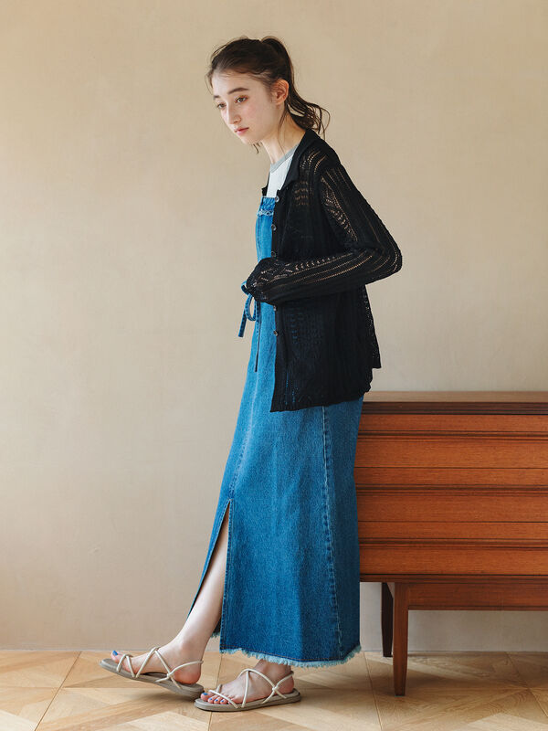 セール】 デニムキャミワンピース（サックスブルー/ブルー/ワンピース