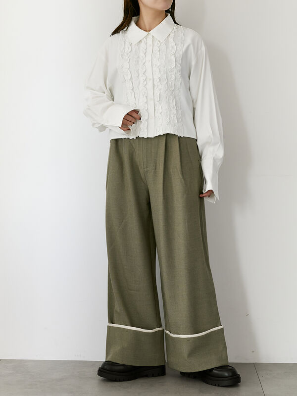 LOW CLASSIC ホワイト フリルシャツ zz-14382_010-1.jpg?1706193060
