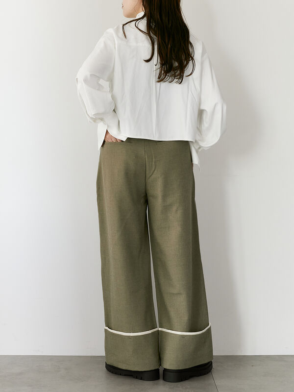 セール】 フリルシャツ（ホワイト/サックスブルー/トップス