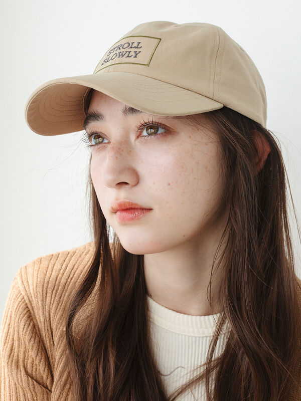 【高価値】 ロゴ刺繍キャップ（ベージュ/ブルー/アクセサリー/ハット・帽子 キャップ