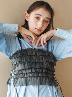 セール】 フリルビスチェ（グレー/ピンク/トップス/シャツ・ブラウス