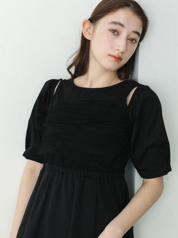 2WAYオフショルワンピース(ブラック/ベージュ/ワンピース 2WAYオフショルワンピース(ブラック/ベージュ/ワンピース