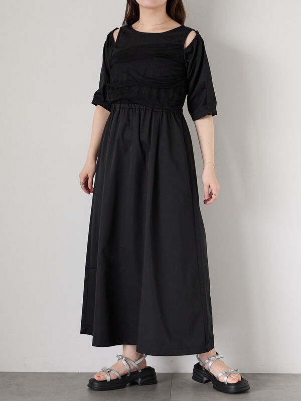 セール】 2WAYオフショルワンピース（ブラック/ベージュ/ワンピース