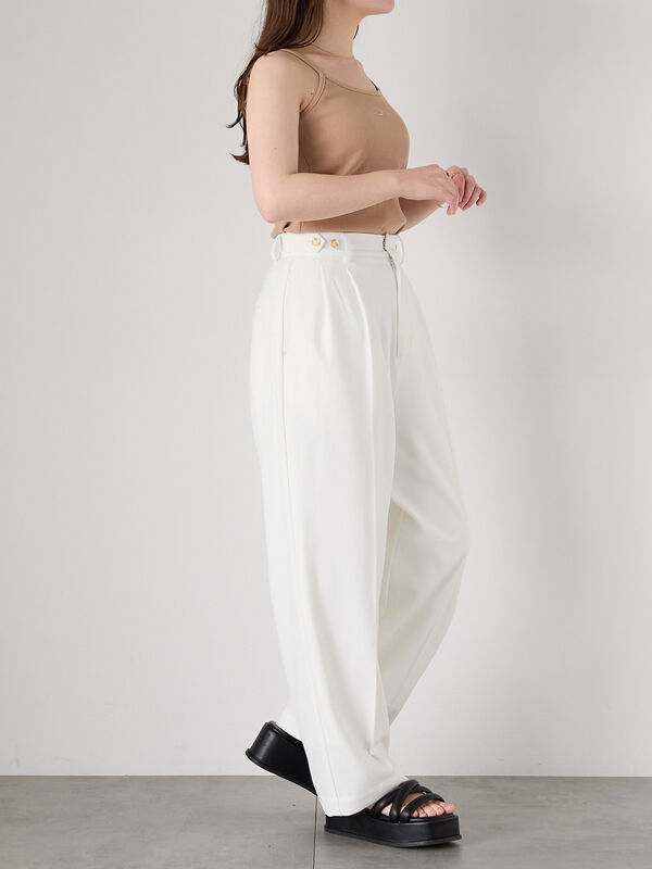 セール】 2タックパンツ（オフホワイト/ベージュ/ボトムス/パンツ