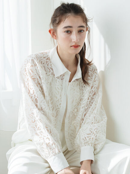 SACRA｜サクラ ｜COTTON LINEN TYPEWRITER TOP｜12321207