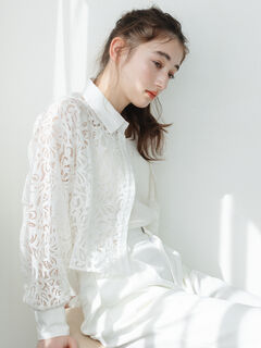ルームエイト ブラック シャンソンレースブラウス VERMEIL par iena（ヴェルメイユパーイエナ）の「【Room no.8