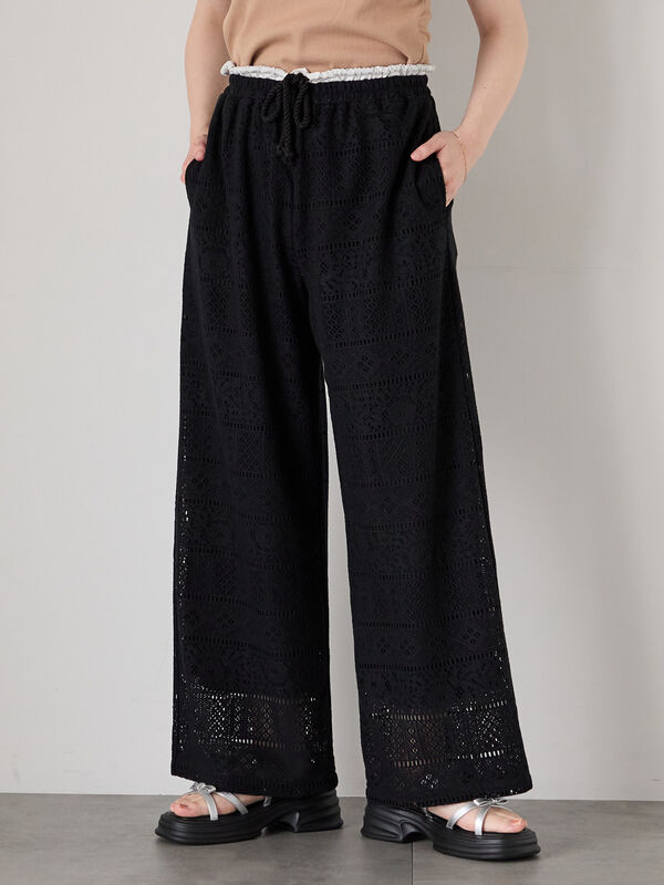 セール】 レースパンツ（ブラック/キナリ/ボトムス/パンツ