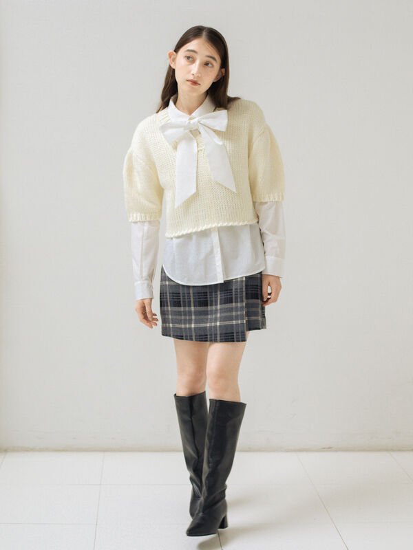 Nowos 半袖ニット 生成り Nowos 半袖ニット 生成り