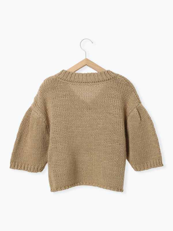 SHISHIKUI 半袖ニット ベージュ SHISHIKUI 半袖ニット ベージュ THE SHISHIKUI オープンカラー