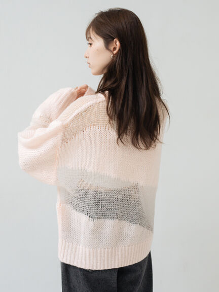 シアーミックスニット（オフホワイト/ピンク）｜sō4ū（ソウフォーユー）通販