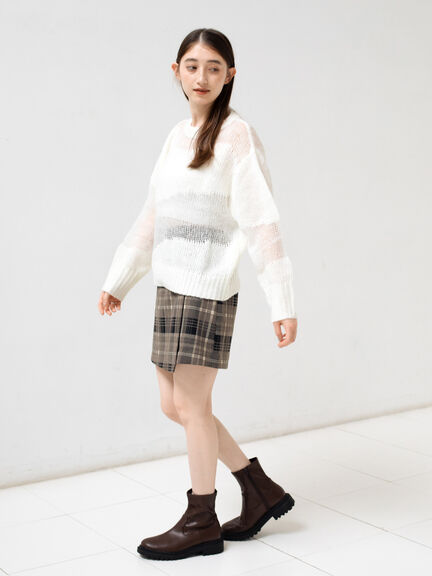 シアーミックスニット（オフホワイト/ピンク）｜sō4ū（ソウフォーユー）通販