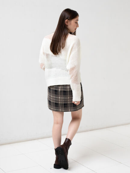 シアーミックスニット（オフホワイト/ピンク）｜sō4ū（ソウフォーユー）通販