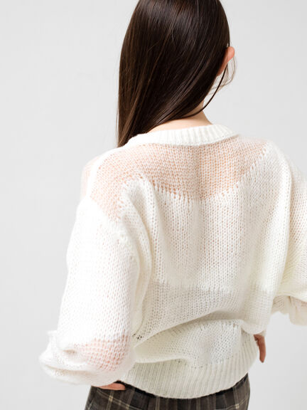 シアーミックスニット（オフホワイト/ピンク）｜sō4ū（ソウフォーユー）通販