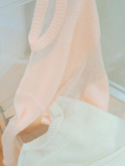シアーミックスニット（オフホワイト/ピンク）｜sō4ū（ソウフォーユー）通販