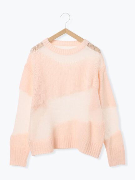 シアーミックスニット（オフホワイト/ピンク）｜sō4ū（ソウフォーユー）通販