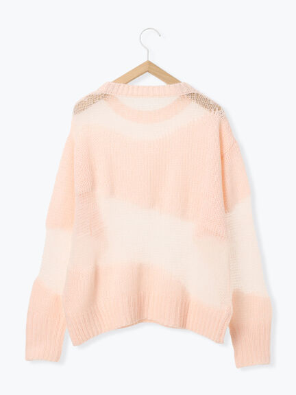 シアーミックスニット（オフホワイト/ピンク）｜sō4ū（ソウフォーユー）通販