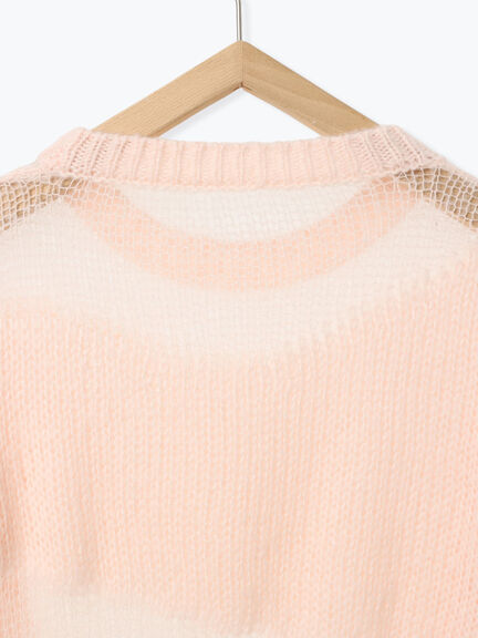 シアーミックスニット（オフホワイト/ピンク）｜sō4ū（ソウフォーユー）通販