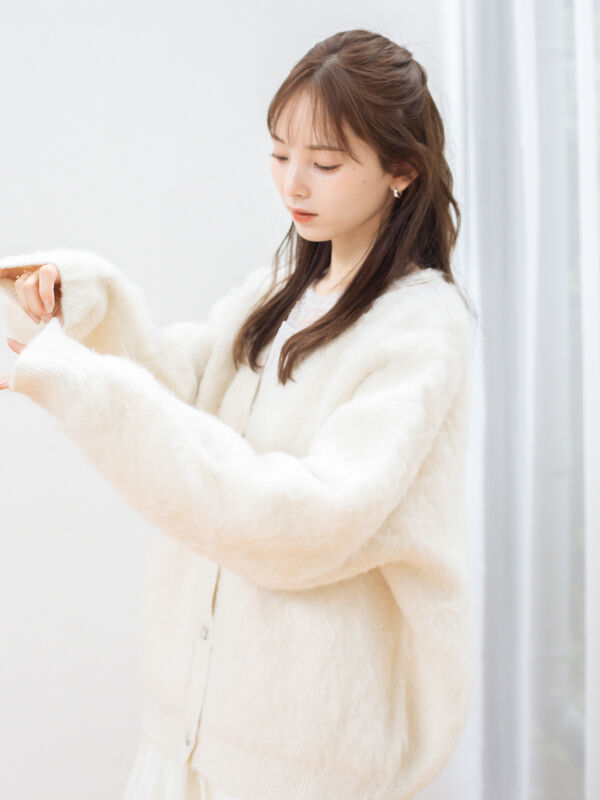 ume　Super Beauty ホワイト カーディガン 42 one after another NICE CLAUP カーディガン 「今すぐお届け可能