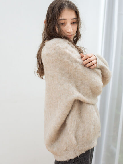 起毛Vネックカーディガン（オフホワイト/ベージュ）｜sō4ū（ソウフォーユー）通販