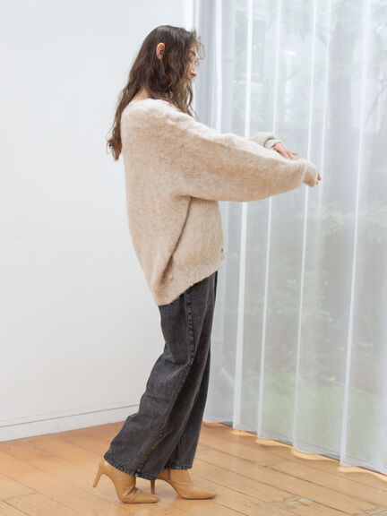 起毛Vネックカーディガン（オフホワイト/ベージュ）｜sō4ū（ソウフォーユー）通販