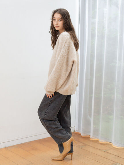 起毛Vネックカーディガン（オフホワイト/ベージュ）｜sō4ū（ソウフォーユー）通販
