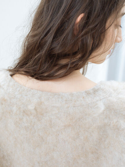 起毛Vネックカーディガン（オフホワイト/ベージュ）｜sō4ū（ソウフォーユー）通販