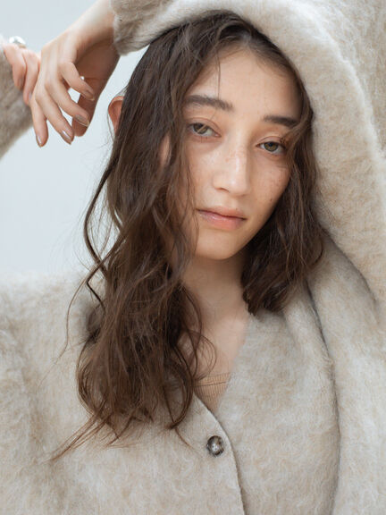 起毛Vネックカーディガン（オフホワイト/ベージュ）｜sō4ū（ソウフォーユー）通販