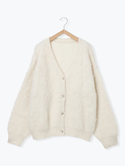 起毛Vネックカーディガン（オフホワイト/ベージュ）｜sō4ū（ソウフォーユー）通販