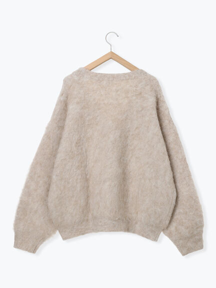 起毛Vネックカーディガン（オフホワイト/ベージュ）｜sō4ū（ソウフォーユー）通販