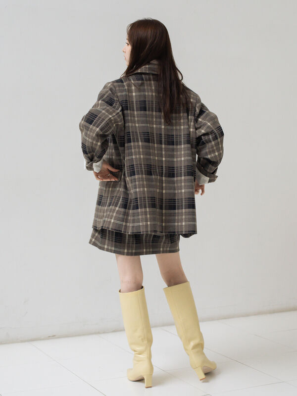 オーバーサイズテーラードジャケット（グレー/ベージュ/アウター