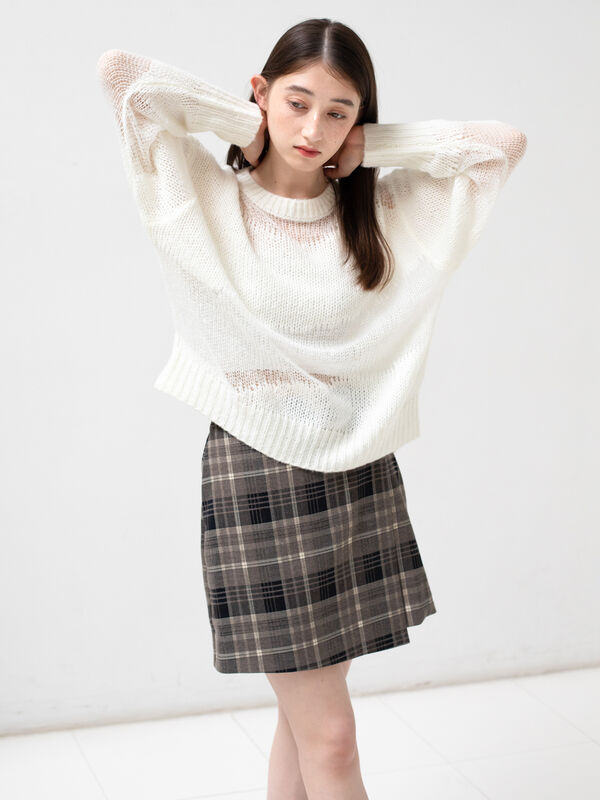 エムユースポーツ(M・U SPORTS) バイカラーラップ風スカート WHT40 M・Uスポーツ - エムユースポーツ(M・U SPORTS) バイカラー