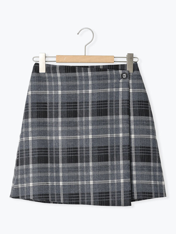 セール】 ラップ風ミニスカート（グレー/ベージュ/ボトムス/スカート