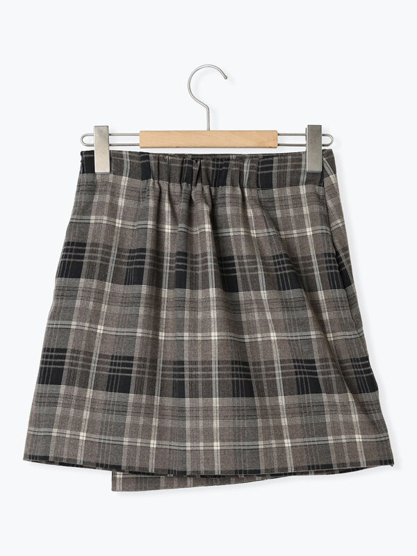 セール】 ラップ風ミニスカート（グレー/ベージュ/ボトムス