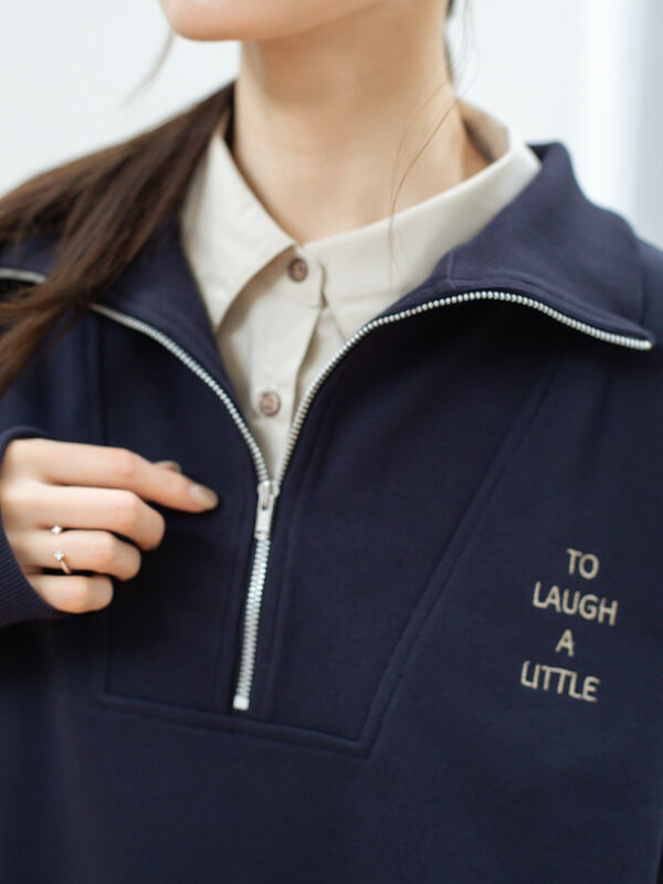 セール】 ハーフジップスウェットプルオーバー（グレー/ネイビー