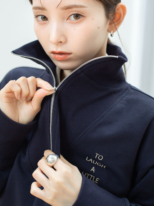 完売】machatt ハーフジップスウェット ネイビー 新品】 MACHATT マ