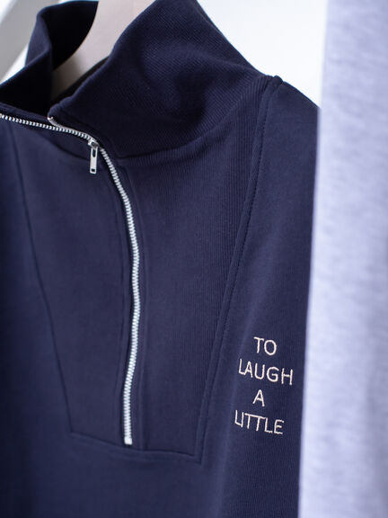 ハーフジップスウェットプルオーバー（グレー/ネイビー）｜sō4ū（ソウフォーユー）通販