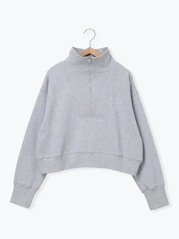 ハーフジップスウェットプルオーバー（グレー/ネイビー/トップス