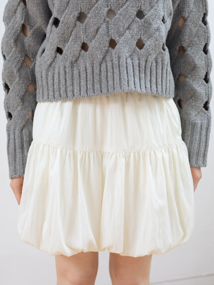 バルーンミニスカート（ブラック/キナリ）｜sō4ū（ソウフォーユー）通販