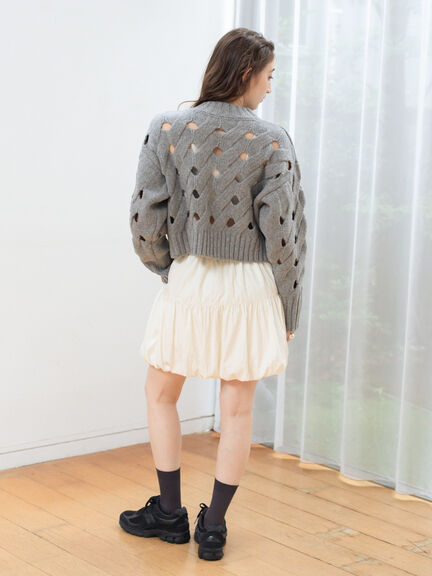 バルーンミニスカート（ブラック/キナリ）｜sō4ū（ソウフォーユー）通販