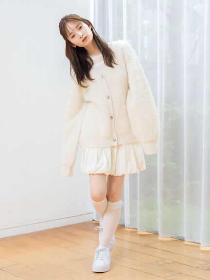 バルーンミニスカート（ブラック/キナリ）｜sō4ū（ソウフォーユー）通販