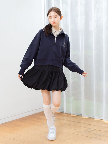 バルーンミニスカート（ブラック/キナリ）｜sō4ū（ソウフォーユー）通販