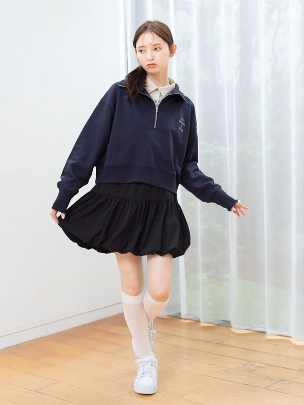 セール】 バルーンミニスカート（ブラック/キナリ/ボトムス/スカート