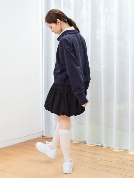 バルーンミニスカート（ブラック/キナリ）｜sō4ū（ソウフォーユー）通販