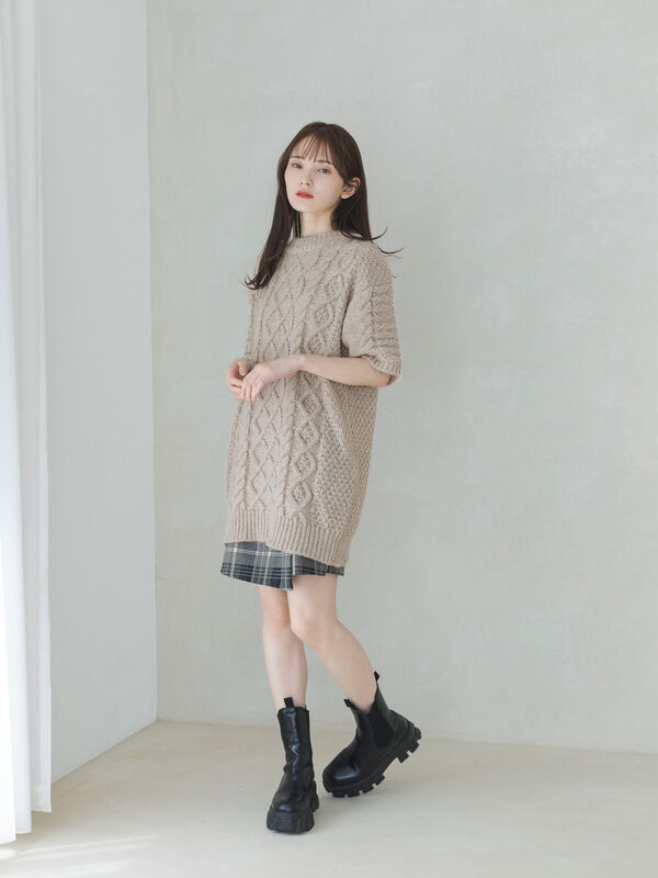 ケーブル編みニットワンピース（モカ）｜sō4ū（ソウフォーユー）通販